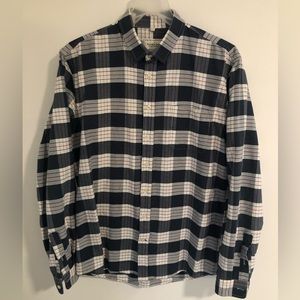 Frank & Oak Blue White Red Check Button Down Shirt - size Medium